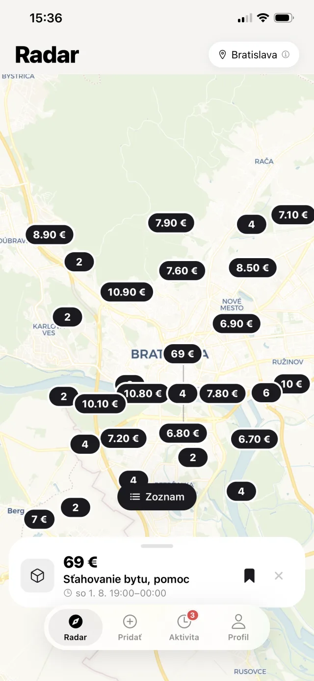 Radar na mape
