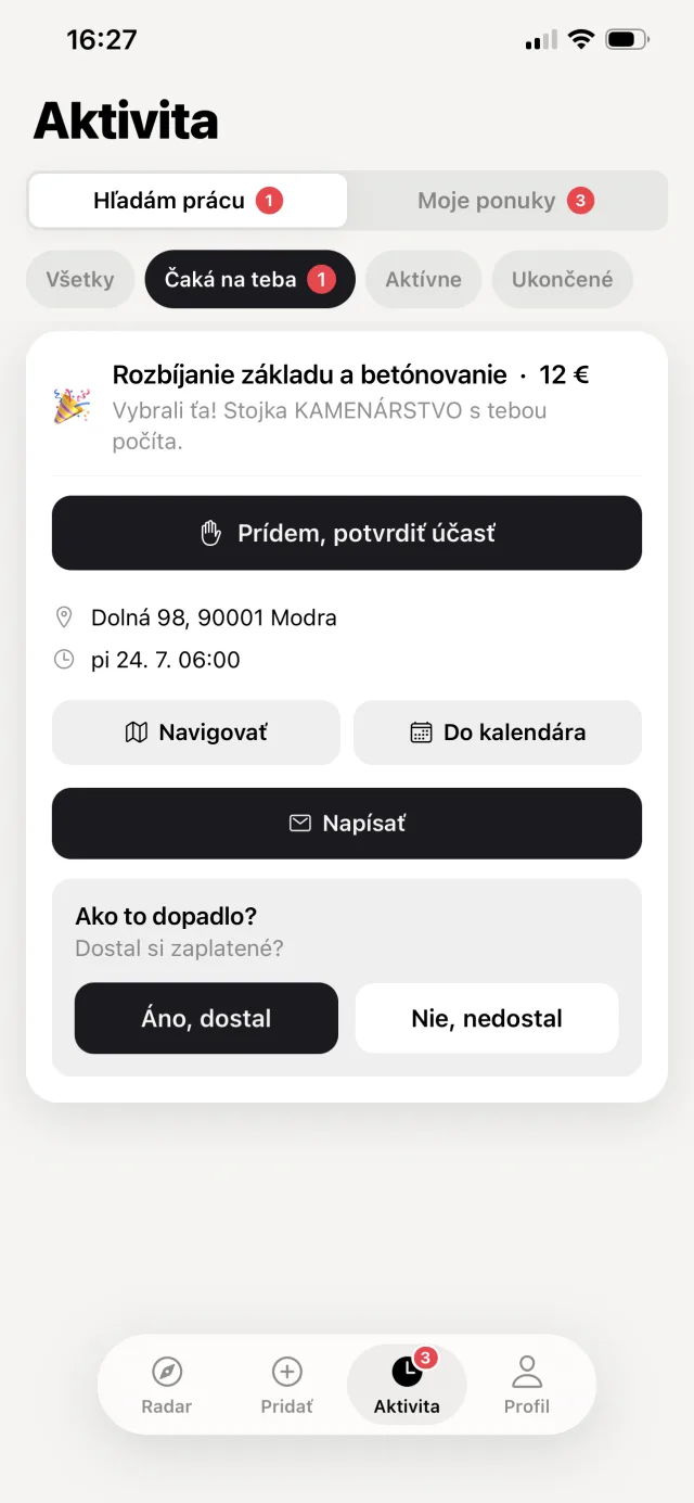 Vybrali ťa!